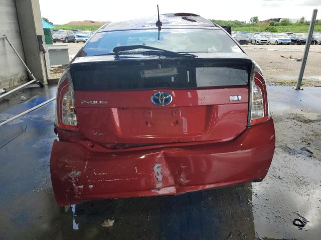 JTDKN3DU8D0350930 - 2013 TOYOTA PRIUS RED photo 6