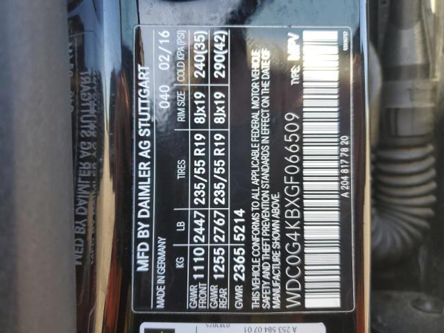 WDC0G4KBXGF066509 - 2016 MERCEDES-BENZ GLC 300 4MATIC BLACK photo 13