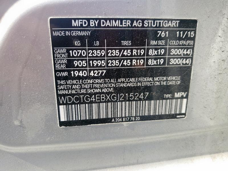 WDCTG4EBXGJ215247 - 2016 MERCEDES-BENZ GLA 250 Gümüş foto 13