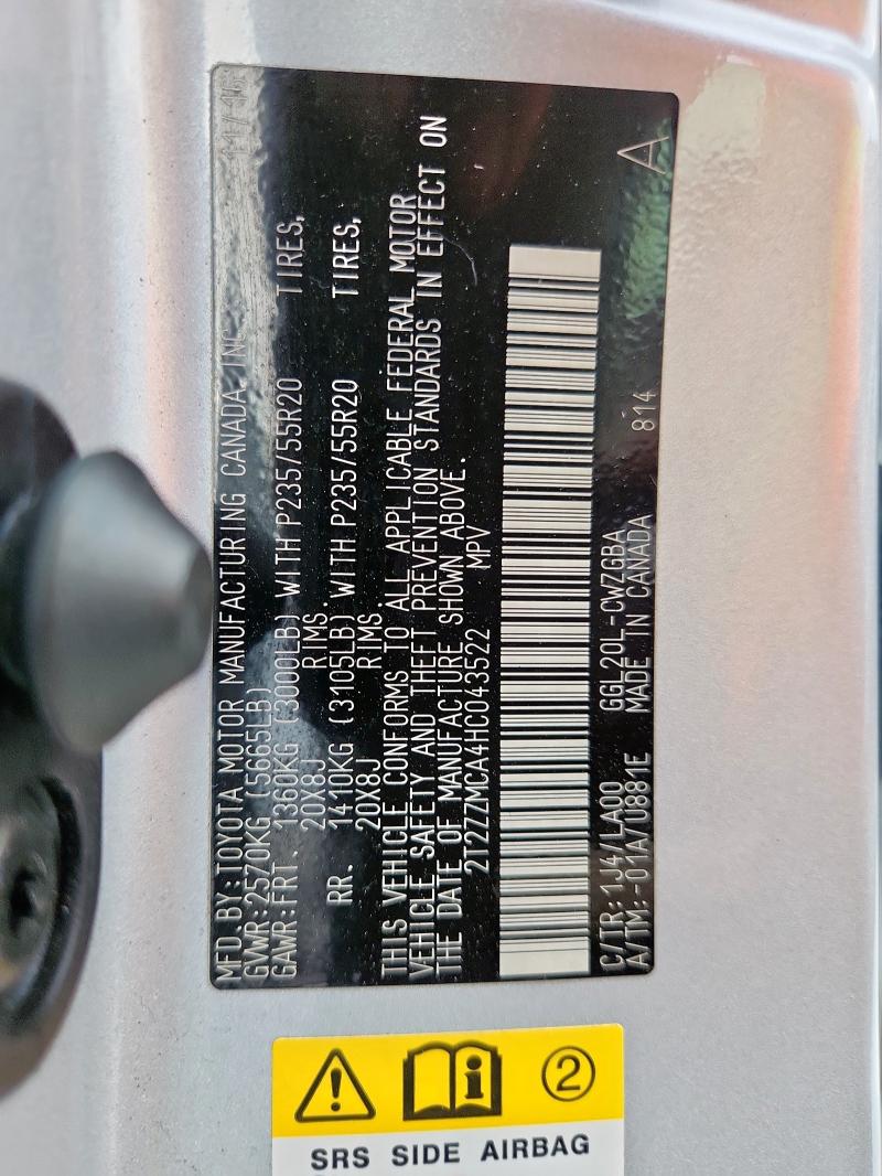 2T2ZZMCA4HC043522 - 2017 LEXUS RX 350 BASE SILVER photo 13