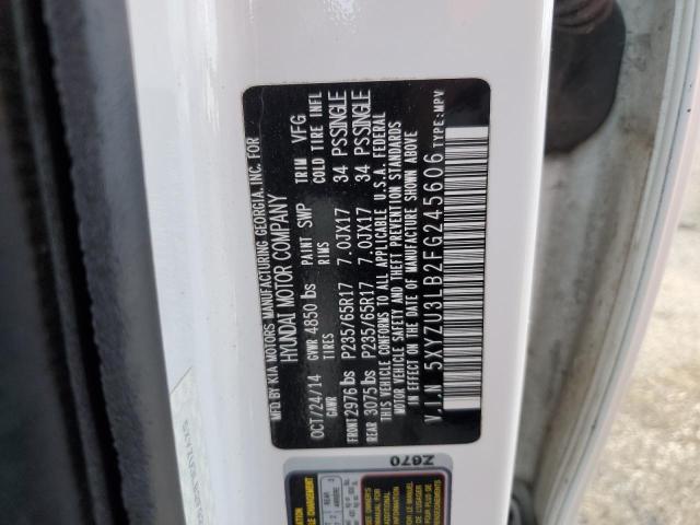 5XYZU3LB2FG245606 - 2015 HYUNDAI SANTA FE S WHITE photo 13