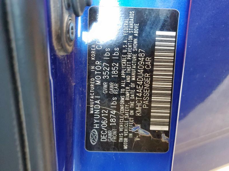 KMHCT4AE4DU409487 - 2013 HYUNDAI ACCENT GLS 蓝色 照片 13