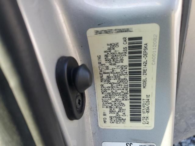 5YFBU4EEXDP134745 - 2013 TOYOTA COROLLA BASE 银色 照片 12