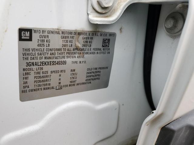 3GNAL2EKXES549309 - 2014 CHEVROLET CAPTIVA LS WHITE photo 12