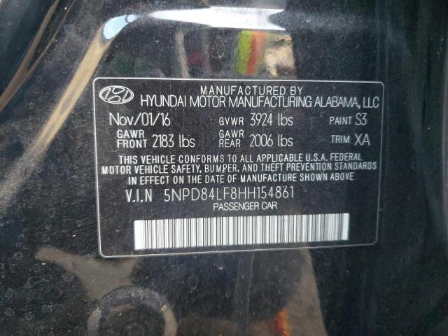 5NPD84LF8HH154861 - 2017 HYUNDAI ELANTRA SE BLACK photo 12