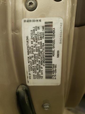 4T1BG22K5YU731764 - 2000 TOYOTA CAMRY CE TAN photo 12