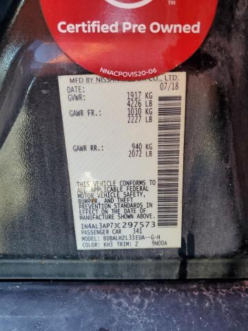 1N4AL3AP7JC297573 - 2018 NISSAN ALTIMA 2.5 Қара фото 12