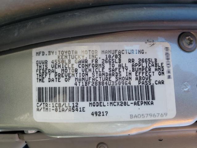 4T1BF28B84U350964 - 2004 TOYOTA AVALON XL 银色 照片 13