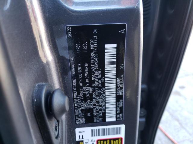5TDHZRBHXNS587358 - 2022 TOYOTA HIGHLANDER XLE GRAY photo 14