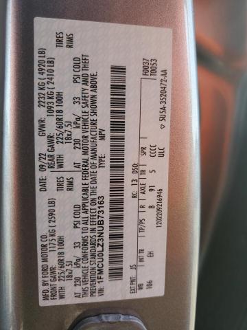 1FMCU0LZ3NUB73163 - 2022 FORD ESCAPE TITANIUM Srebrny zdjęcie 13