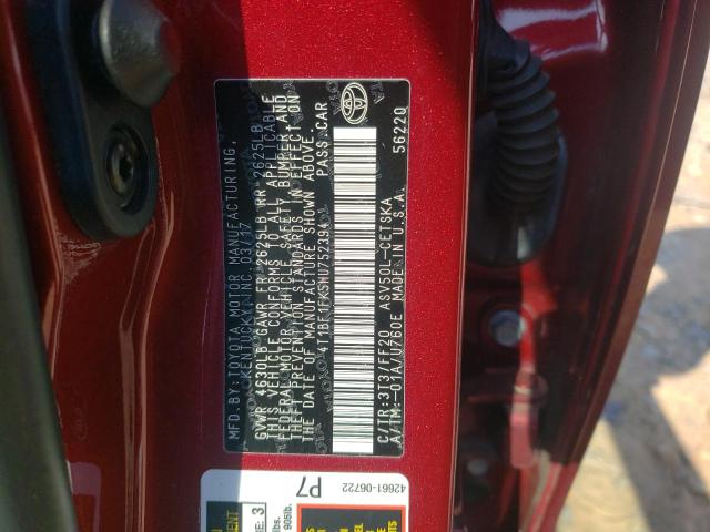 4T1BF1FK5HU752394 - 2017 TOYOTA CAMRY LE 红色 照片 12