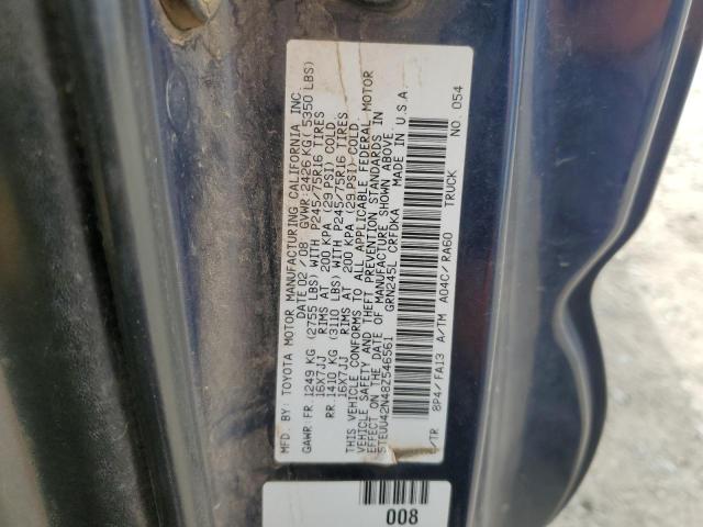 5TEUU42N48Z546561 - 2008 TOYOTA TACOMA ACCESS CAB أزرق صورة 12