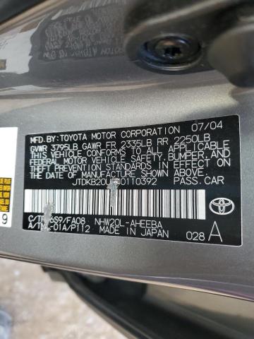 JTDKB20U040110392 - 2004 TOYOTA PRIUS GRAY photo 12