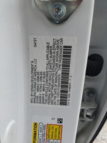 1HGCV1F55MA059781 - 2021 HONDA ACCORD EXL WHITE photo 12