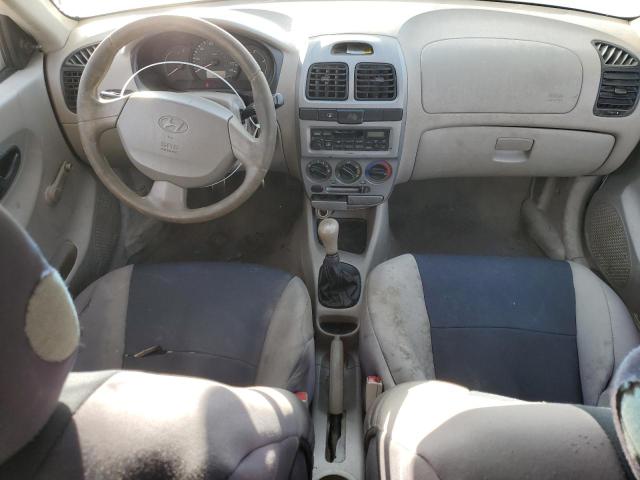 KMHCF35C13U255443 - 2003 HYUNDAI ACCENT L WHITE photo 8