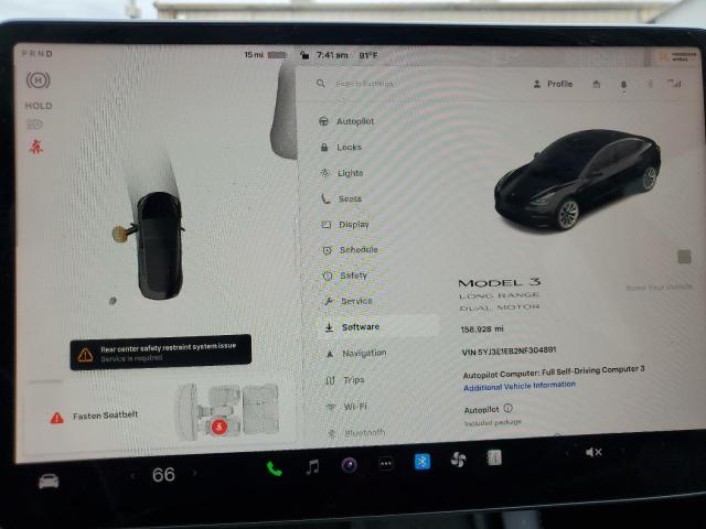 5YJ3E1EB2NF304891 - 2022 TESLA MODEL 3 Schwarz Foto 9
