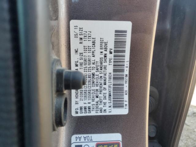 5J6RM4H73FL078634 - 2015 HONDA CR-V EXL TAN photo 12
