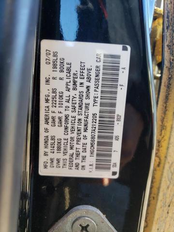 1HGCM56807A212205 - 2007 HONDA ACCORD EX BLACK photo 12