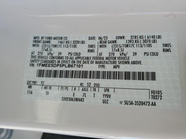 1FMEE5DP5PLB67101 - 2023 FORD BRONCO BASE WHITE photo 14