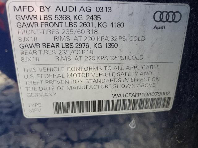 WA1CFAFP1DA079002 - 2013 AUDI Q5 PREMIUM 蓝色 照片 13
