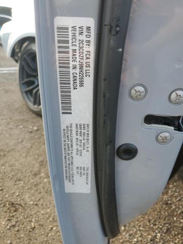 2C3CDZFJ9NH226986 - 2022 DODGE CHALLENGER R/T SCAT PACK GRAY photo 12