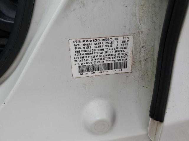 JHMGK5H57GS009782 - 2016 HONDA FIT LX 白色 照片 12