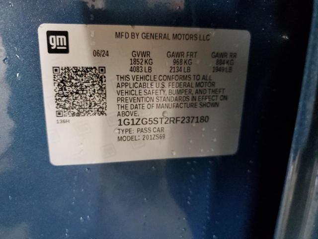 1G1ZG5ST2RF237180 - 2024 CHEVROLET MALIBU RS 蓝色 照片 12