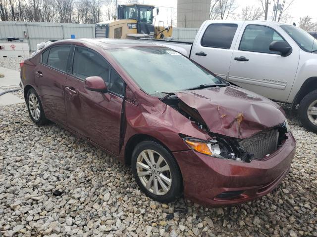 2HGFB2F89CH532474 - 2012 HONDA CIVIC EX BURGUNDY photo 4