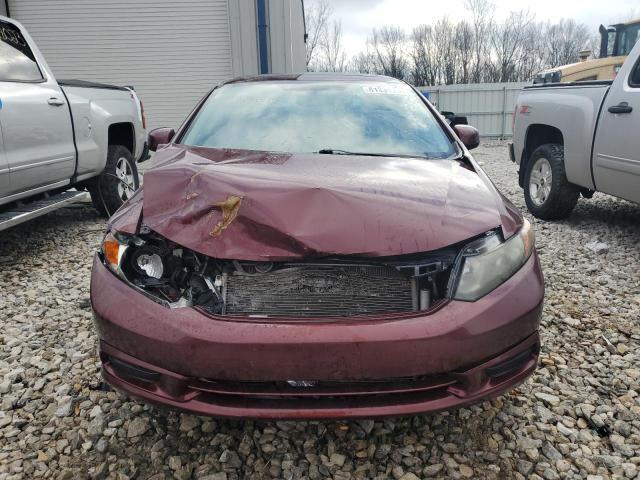 2HGFB2F89CH532474 - 2012 HONDA CIVIC EX BURGUNDY photo 5