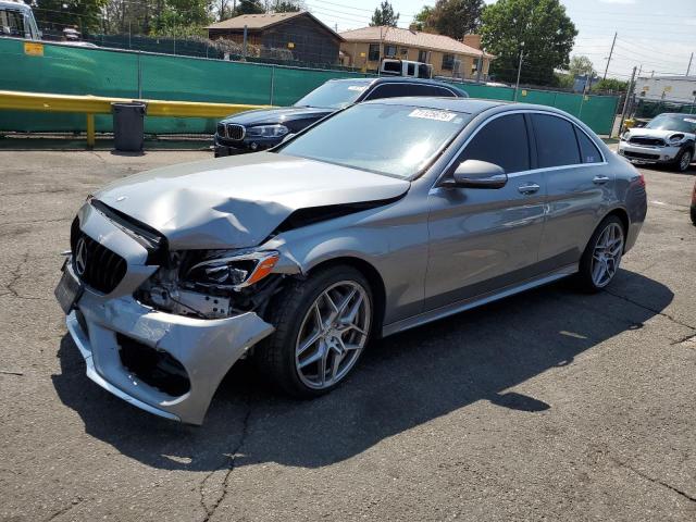 55SWF4KB0FU093352 - 2015 MERCEDES-BENZ C 300 4MATIC GRAY photo 2