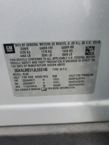 3GKALMEV1JL333145 - 2018 GMC TERRAIN SLE فضي صورة 13