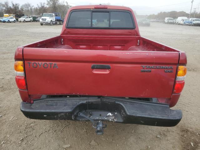 5TEHN72N84Z313910 - 2004 TOYOTA TACOMA DOUBLE CAB RED photo 6