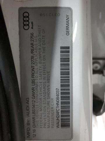 WAUH2AFC1HN084037 - 2017 AUDI A6 PRESTIGE თეთრი ფოტო 12