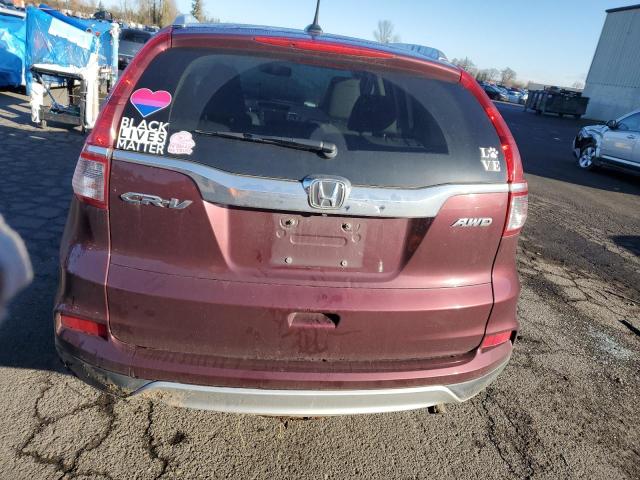 2HKRM4H71GH698023 - 2016 HONDA CR-V EXL BURGUNDY photo 6