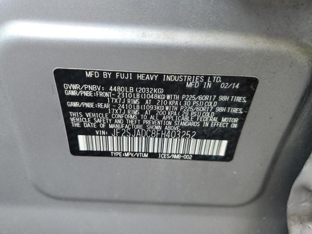 JF2SJADC8FH403252 - 2015 SUBARU FORESTER 2.5I PREMIUM 银色 照片 13