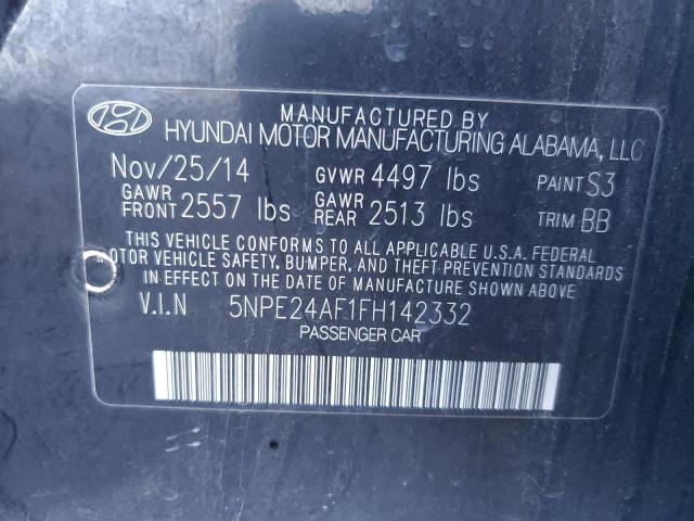 5NPE24AF1FH142332 - 2015 HYUNDAI SONATA SE BLACK photo 12