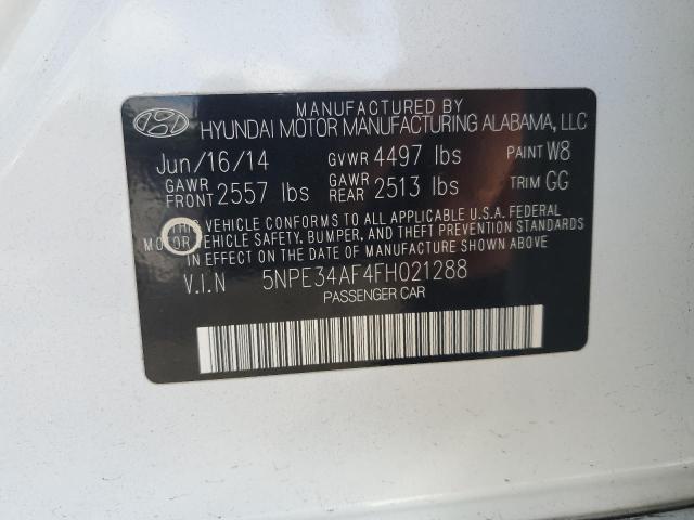 5NPE34AF4FH021288 - 2015 HYUNDAI SONATA SPORT WHITE photo 12