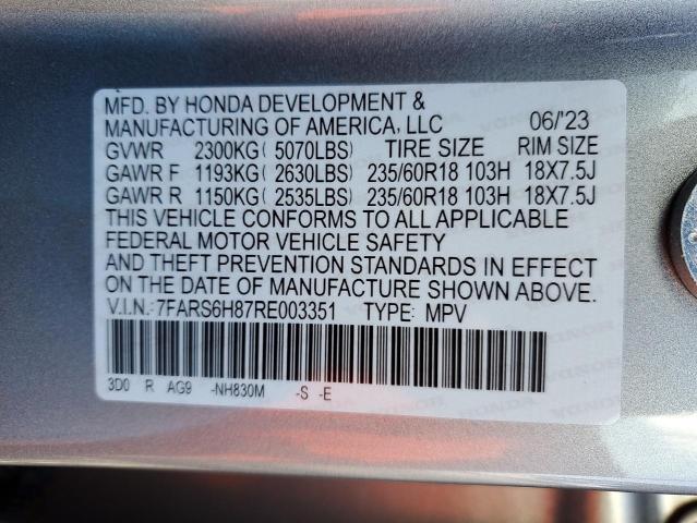 7FARS6H87RE003351 - 2024 HONDA CR-V SPORT-L SILVER photo 12