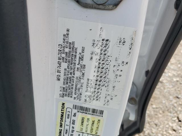 3FA6P0K9XGR151574 - 2016 FORD FUSION TITANIUM Weiß Foto 12