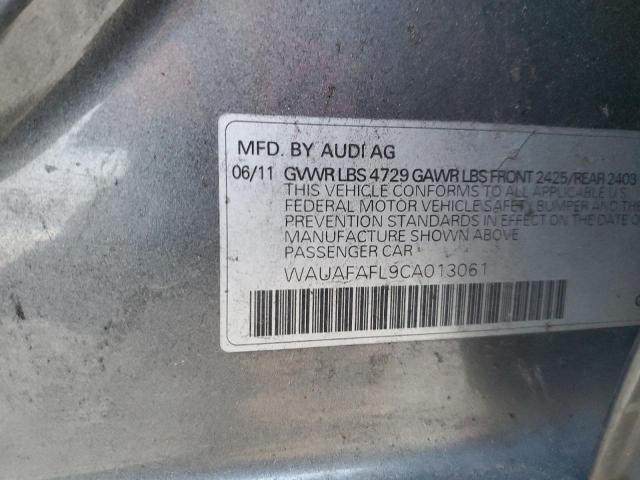 WAUAFAFL9CA013061 - 2012 AUDI A4 PREMIUM GRAY photo 12