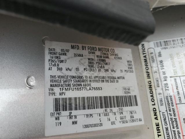 1FMFU16577LA76553 - 2007 FORD EXPEDITION XLT Gümüş foto 13