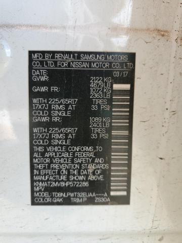 KNMAT2MV8HP572286 - 2017 NISSAN ROGUE S WHITE photo 14