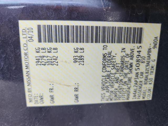 1N4AL2AP3AN508945 - 2010 NISSAN ALTIMA BASE Boz foto 12