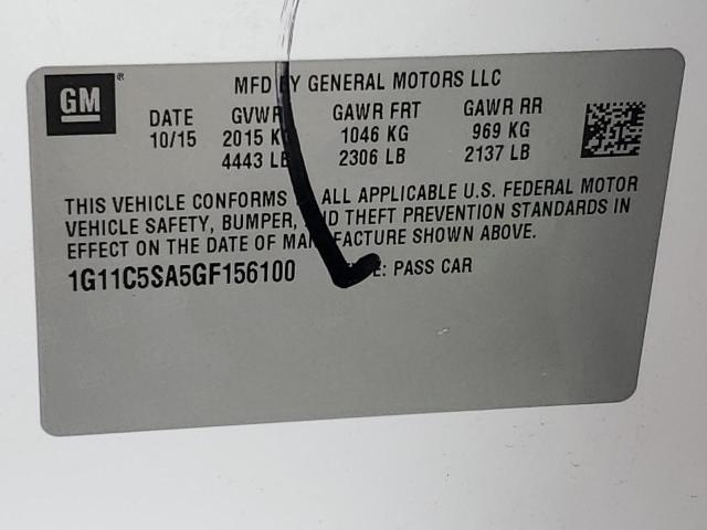 1G11C5SA5GF156100 - 2016 CHEVROLET MALIBU LIM LT 白色 照片 13