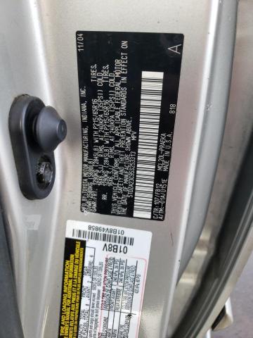 5TDZA23C95S253313 - 2005 TOYOTA SIENNA CE SILVER photo 12