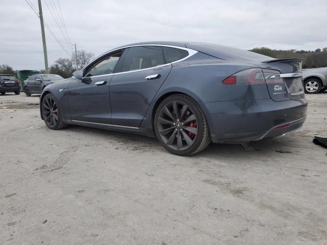 5YJSA1H10EFP52671 - 2014 TESLA MODEL S GRAY photo 2