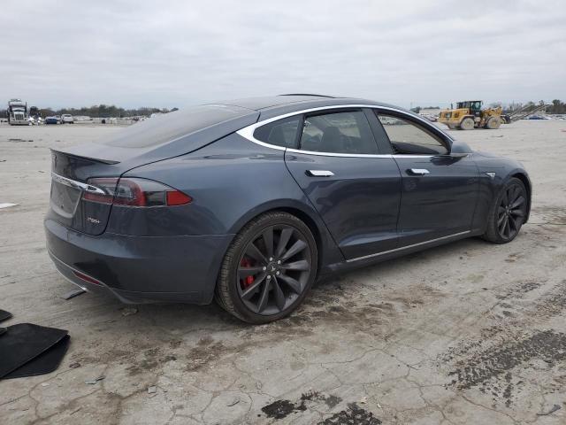 5YJSA1H10EFP52671 - 2014 TESLA MODEL S GRAY photo 3