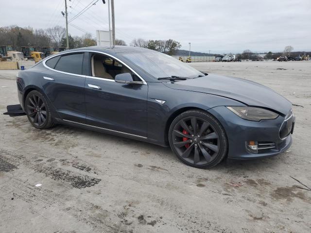 5YJSA1H10EFP52671 - 2014 TESLA MODEL S GRAY photo 4