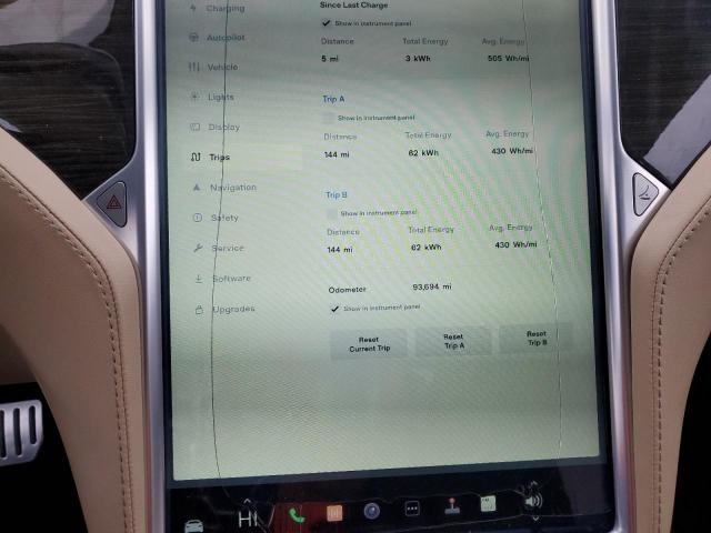 5YJSA1H10EFP52671 - 2014 TESLA MODEL S GRAY photo 9