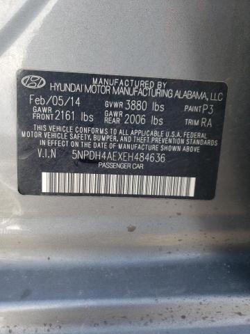 5NPDH4AEXEH484636 - 2014 HYUNDAI ELANTRA SE GRAY photo 13